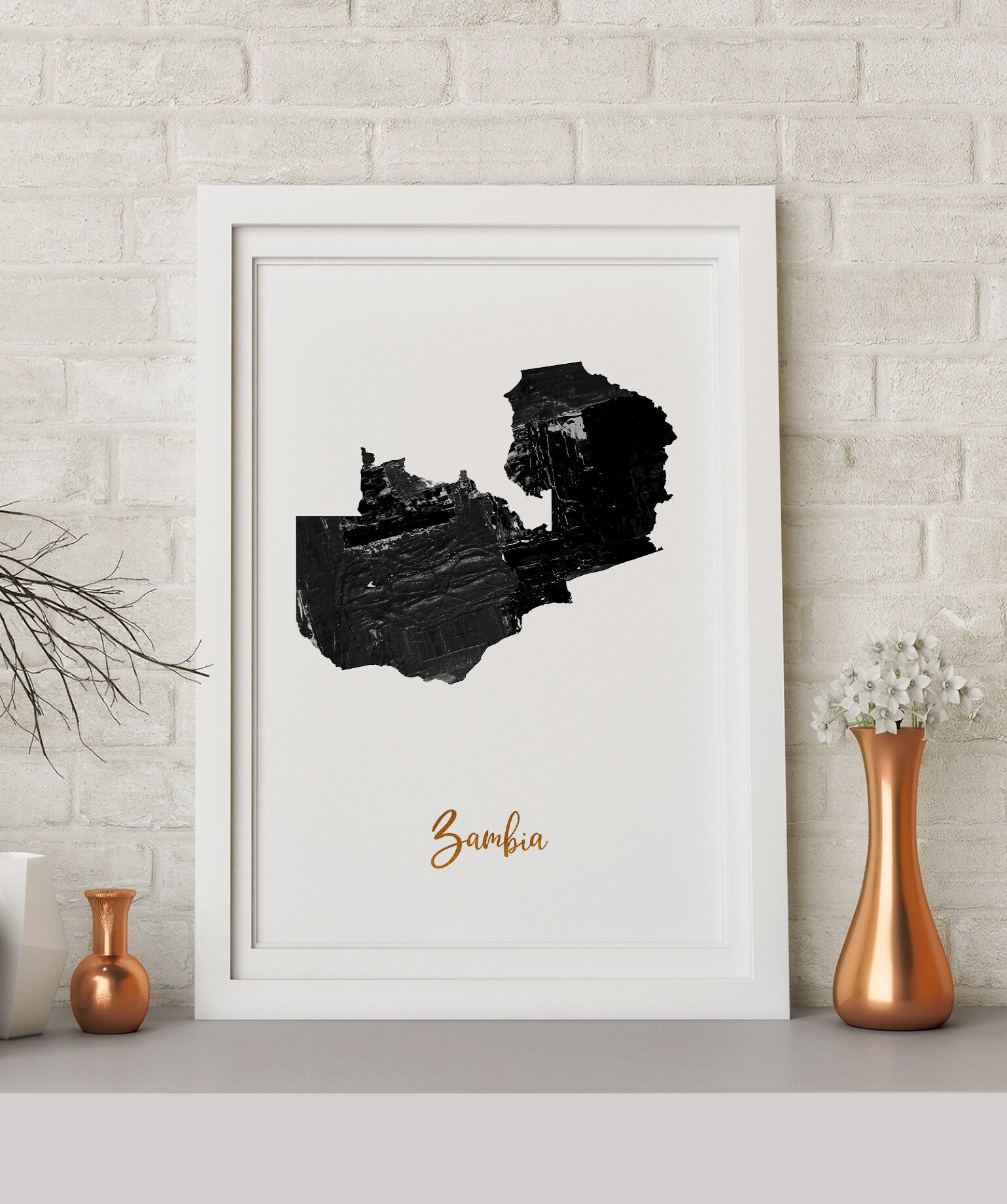 Zambia Map art poster print wall decor Travel Map office home Gift Zambia Map art poster print wall decor Travel Map office home Gift