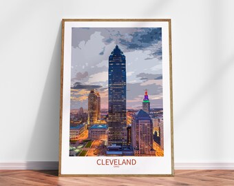 Cleveland Plakat Ohio Wandkunst Cleveland Plakat Cleveland Plakat Ohio Reisekarte Büro Haus Geschenk