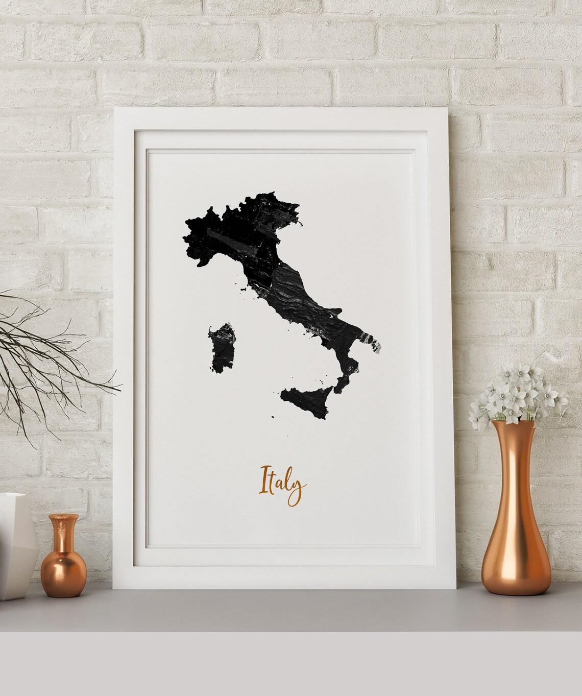 Italy Map art poster print wall decor Travel Map office home Etsy