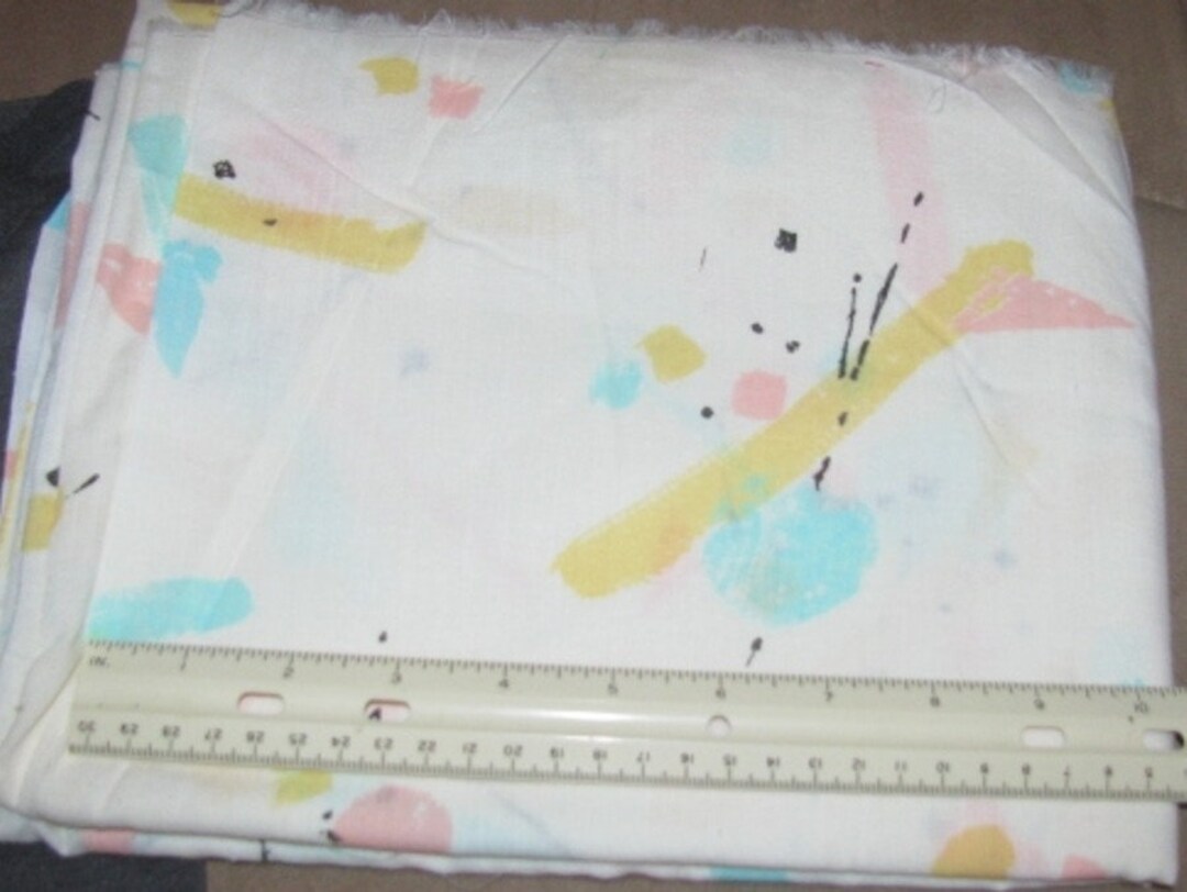 PASTEL COLORS on WHITE Cotton Quilting Fabric 2 Yds X 45 in Etsy