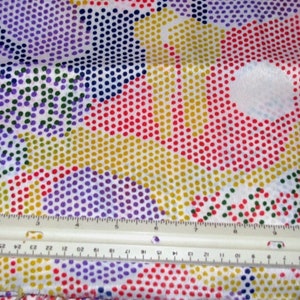 COLORFUL DOTS on WHITE Poly Woven Fabric 2 yds x 45&quot; wide