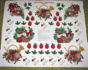 BOUNTIFUL CHRISTMAS APPLIQUE'S Cotton Quilt Fabric 44" wide x 1 yard long