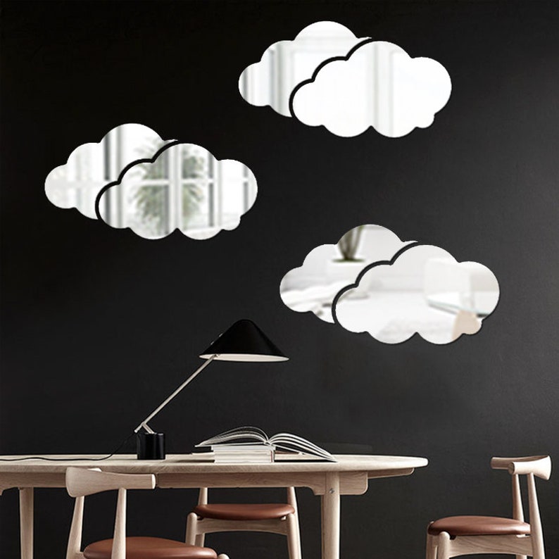Cute clouds acrilyc mirror cloud shape mirror wall art kid Etsy