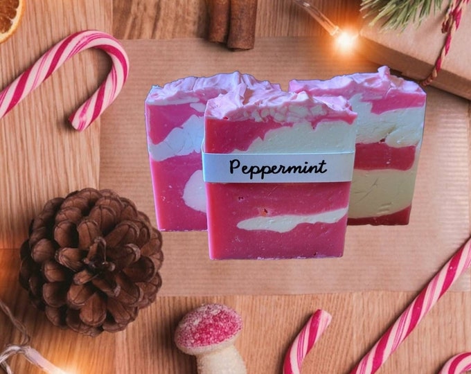 Peppermint Soap bar - Essential Oil Organic Soap - Self care gift - Perfect Summer Gift - Refreshing Cleansing Bar - Scented Soap Bar