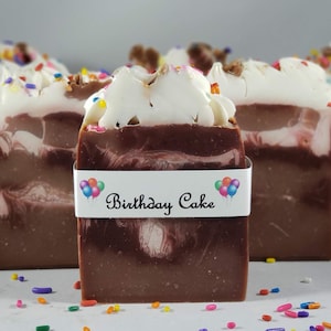 Chocolate Birthday Cake Soap - Chocolate Cake Soap - Cleansing Soap Bar - Perfect Birthday Gift - Baby Shower Gift - Scented Soap Bar