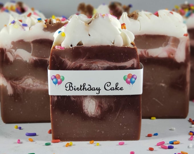 Chocolate Birthday Cake Soap - Chocolate Cake Soap - Cleansing Soap Bar - Perfect Birthday Gift - Baby Shower Gift - Scented Soap Bar