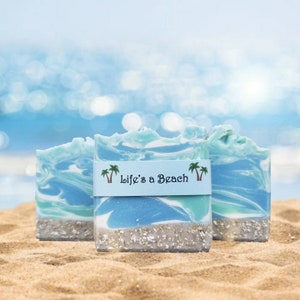 Life's a Beach Soap Bar - Natural Ocean Soap - Scented Oatmeal Soap Bar - Moisturizing Cleansing Bar - Summer Gift - Organic Soap Bar