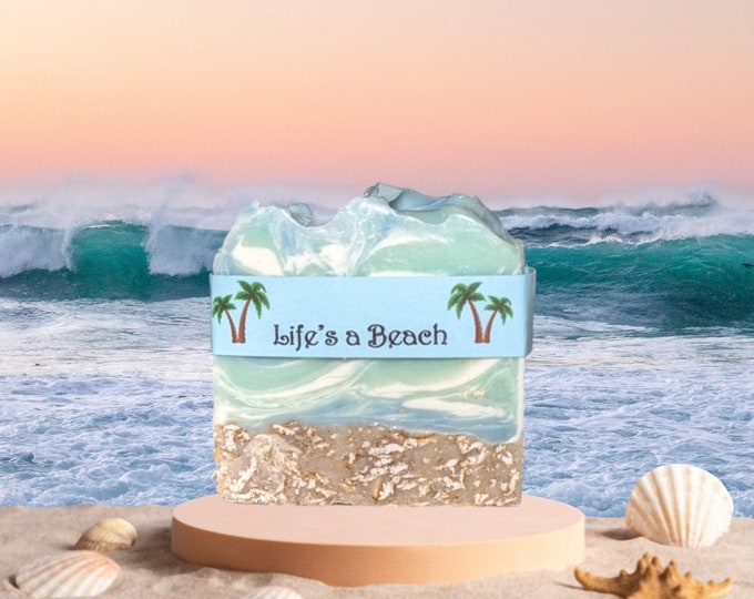 Small -  Life's a Beach Soap - Gift - Customizable