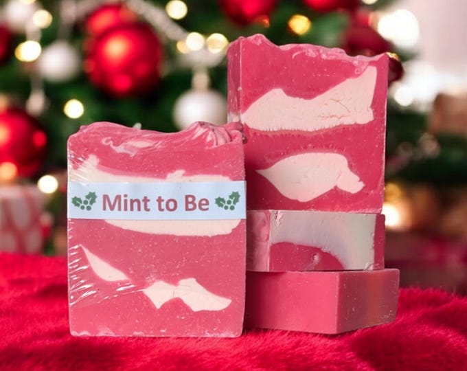 MINT TO BE Peppermint Soap bar Essential Oil Organic Soap - Self care gift Perfect Summer Gift - Refreshing Cleansing Bar - Scented Soap Bar