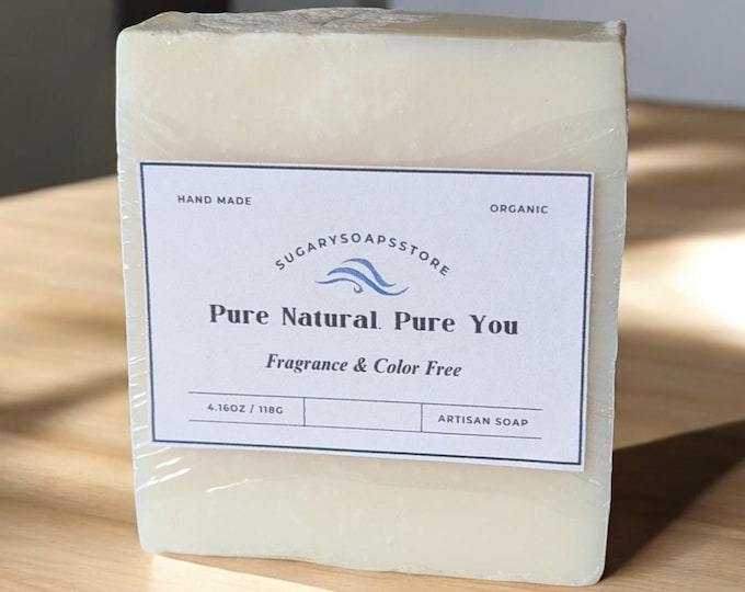 Pure Natural Pure You Simple Homemade Artisan Plain Bar Soap Unscented Facial Body Makeup Brush cleaner Color Fragrance Free Sensitive Clean