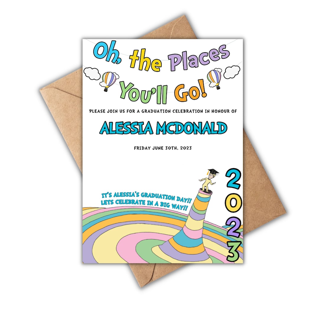 Oh the Places You'll Go Graduation Invitation - Etsy oh-the-places-you-ll-go-graduation-invitation-etsy