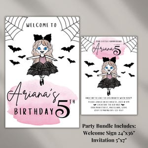 Vampirina Ballerina Birthday Invitation & Welcome Sign Bundle | Custom Digital Downloads | 5x7&quot; Invite + 24x36&quot; Sign