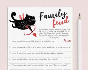 Galentines Day Family Feud Game Printable Galentines Friendly Feud Questions and Answers Fun Ladies Night Family Feud Instant Download CL3