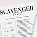 Bachelorette Scavenger Hunt Template Minimalist Bachelorette Party ...