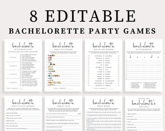 Minimalist Bachelorette Party Games Bundle for Adults Bar Scavenger Hunt Editable Dirty Minds Hen Night Do Naughty Family Feud Xrated ML1