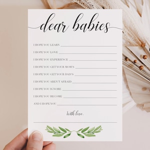 Giochi per baby shower per gemelli stampabili, auguri per i bambini, consigli per neonati gemelli, idee per attività per baby shower, decorazioni per baby shower con verde GL1