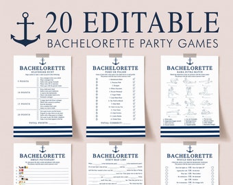 Nautical Bachelorette Games Bundle Dirty Minds Game Lets Get Nauti Hen Do Games Bar Scavenger Hunt Adult Dirty Mad Libs Family Feud Navy NL1