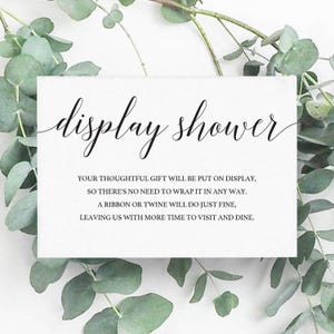Baby Shower Display Shower Insert Instant Download Calligraphy Bridal Shower Display Shower Card Printable Minimal Display Shower Tags CL2