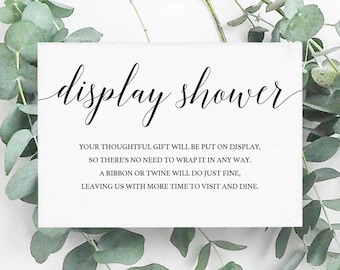 Baby Shower Display Shower Insert Instant Download Calligraphy Bridal Shower Display Shower Card Printable Minimal Display Shower Tags CL2