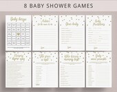 Gold Confetti Baby Shower Games Gold Baby Shower Confetti Baby Games Printable Baby Shower Games Gold Glitter Baby Shower Baby Bingo GCO