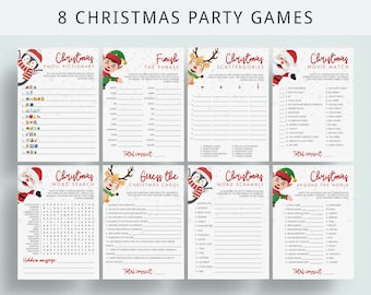 Christmas Games for Virtual Party Games Bundle Fun Christmas Games for Families Printable Christmas Games for Zoom Finish the Phrase CH-WC1