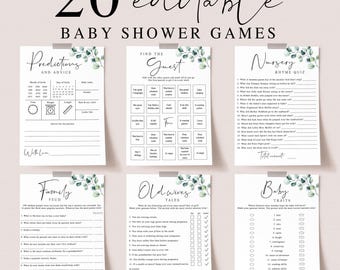 Greenery Baby Shower Games - Advice & Predictions Card (Digital Download) SG2