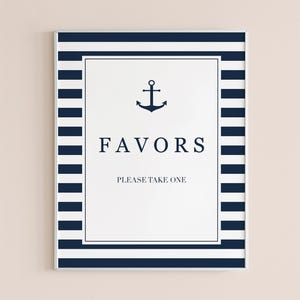 Coastal Baby Shower Kit Decoration Baby Shower Package Boy Nautical Baby Shower Signs Printable Navy Blue Baby Sprinkle Table Decor PDF NS1 image 4