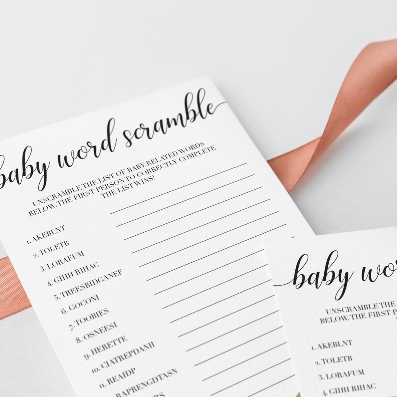 Baby Word Scramble Baby Scramble Games Baby Scrambled Word | Etsy