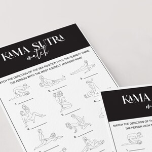 Dirty Bachelorette Party Game Kama Sutra Match Game Printable Sex ...