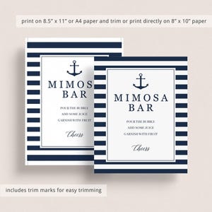 Coastal Baby Shower Kit Decoration Baby Shower Package Boy Nautical Baby Shower Signs Printable Navy Blue Baby Sprinkle Table Decor PDF NS1 image 5