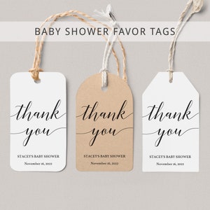 Thank You Tag Baby Shower Favors Tag Template Editable Favor Labels Baby Shower Thank You Labels Printable Party Thank You Tags Editable CL2
