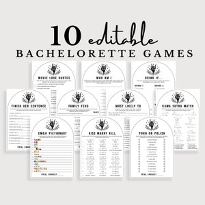 Gothic Bachelorette Games Templates Bride or Die Hen Party Family Feud