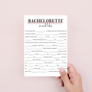 Bachelorette Mad Libs Game Printable Dirty Games Minimalist ...