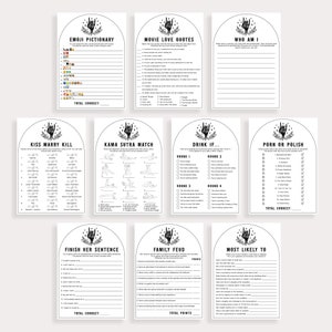 Gothic Bachelorette Games Templates Bride or Die Hen Party Family Feud