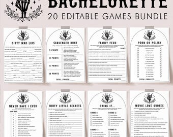 Bride or Die Bachelorette Games Bundle Goth Hens Night Pack Til Death Do Us Party Dirty Mad Libs Game Skeleton Scavenger Hunt Template DP2
