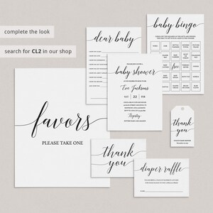 Gender Neutral Diaper Raffle Card Template Simple Babyshower Invite Insert Card Baby Sprinkle Diaper Raffle Ticket Printable Kraft Paper CL2 image 7
