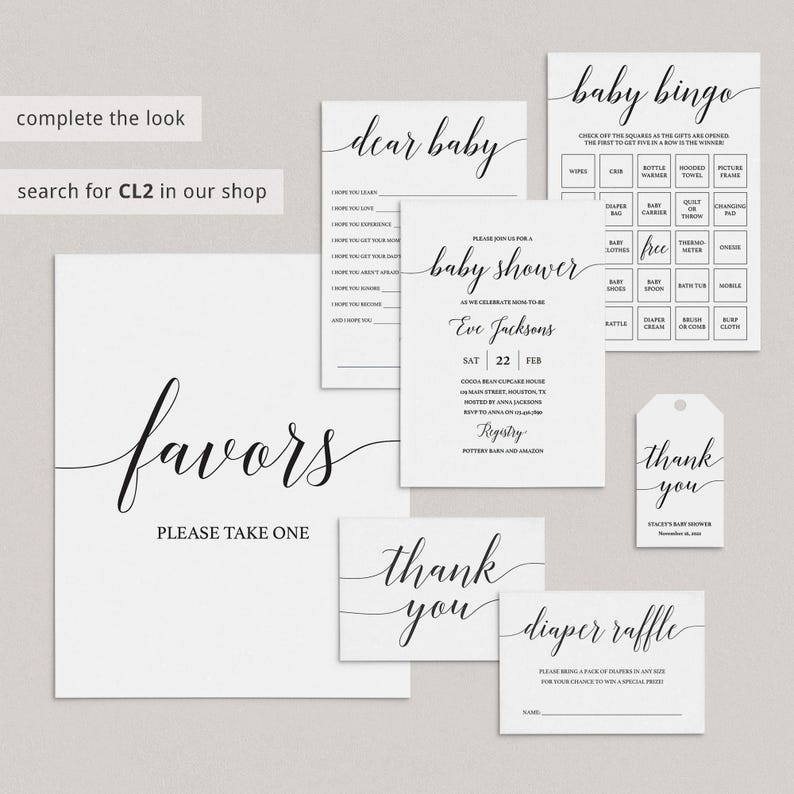 Gender Neutral Diaper Raffle Card Template Simple Babyshower Invite Insert Card Baby Sprinkle Diaper Raffle Ticket Printable Kraft Paper CL2 image 7