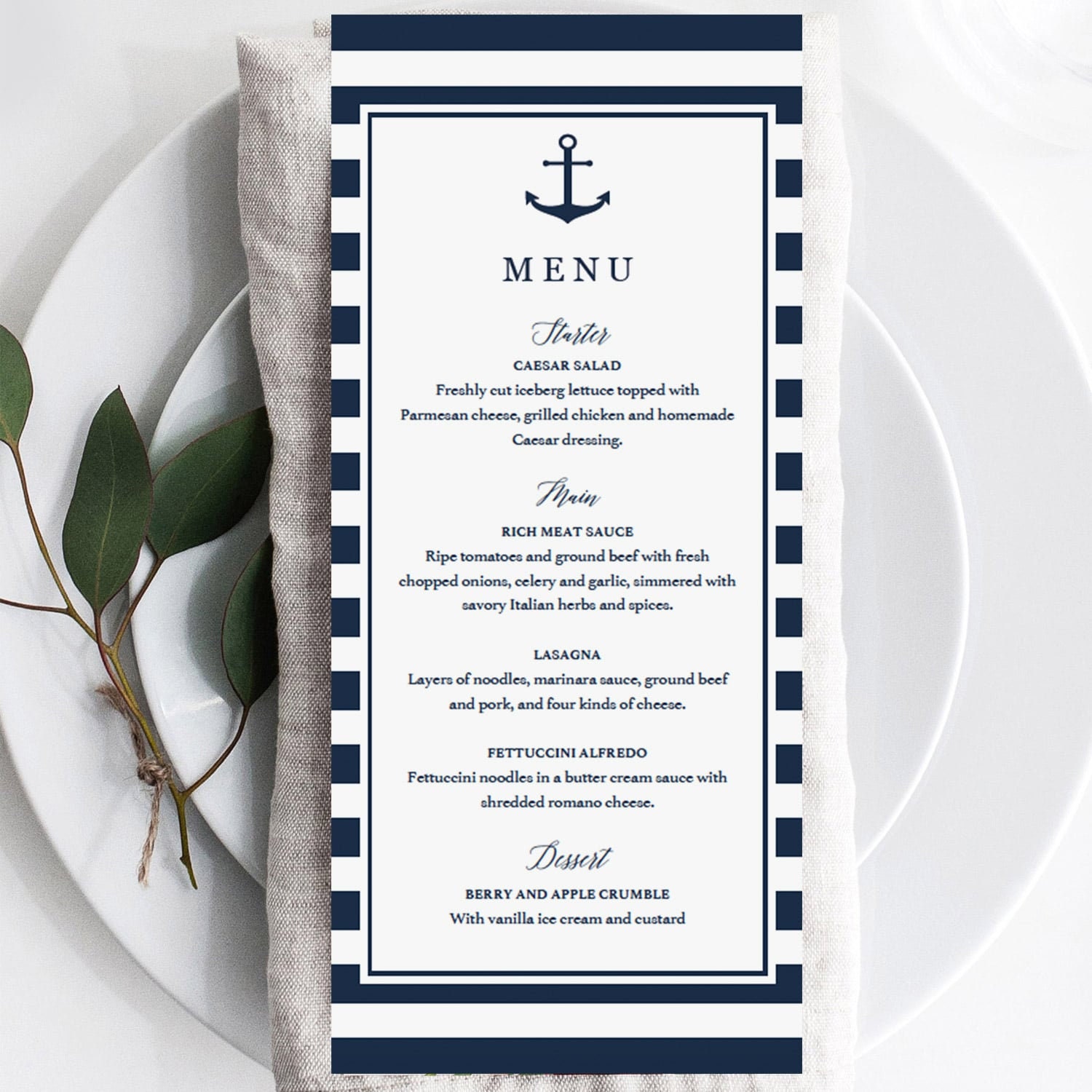 Nautical Menu Template Sailor Baby Shower Decorations Nautical Regarding Baby Shower Menu Template