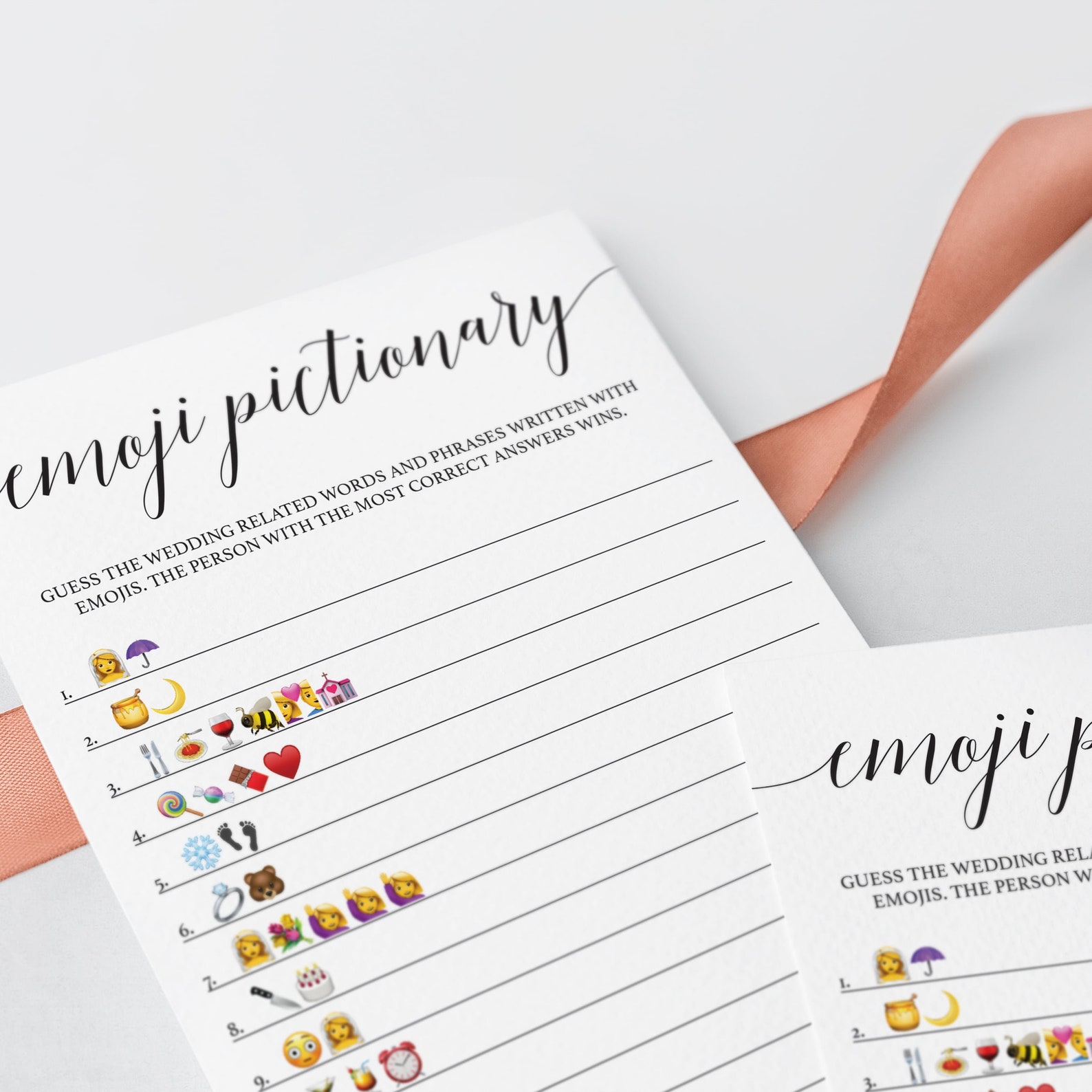 Wedding Emoji Game Printable Emoji Game Bridal Shower Games - Etsy