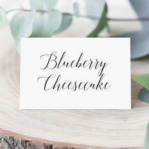 Elegant Food Cards for Buffet Calligraphy Wedding Food Labels Template Bridal Shower Food Signs Printable Editable Food Card Template CL2