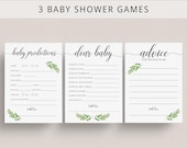 Games for Baby Shower DIY Baby Shower Game Package Greenery Baby Shower Games Printable Sets Baby Shower Party Package Boho Baby Shower GL1