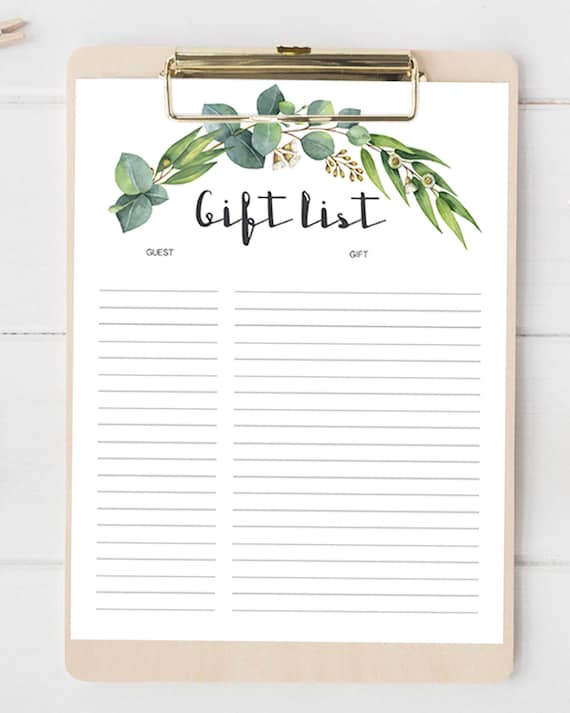 Baby Shower Guest Book With Gift Log