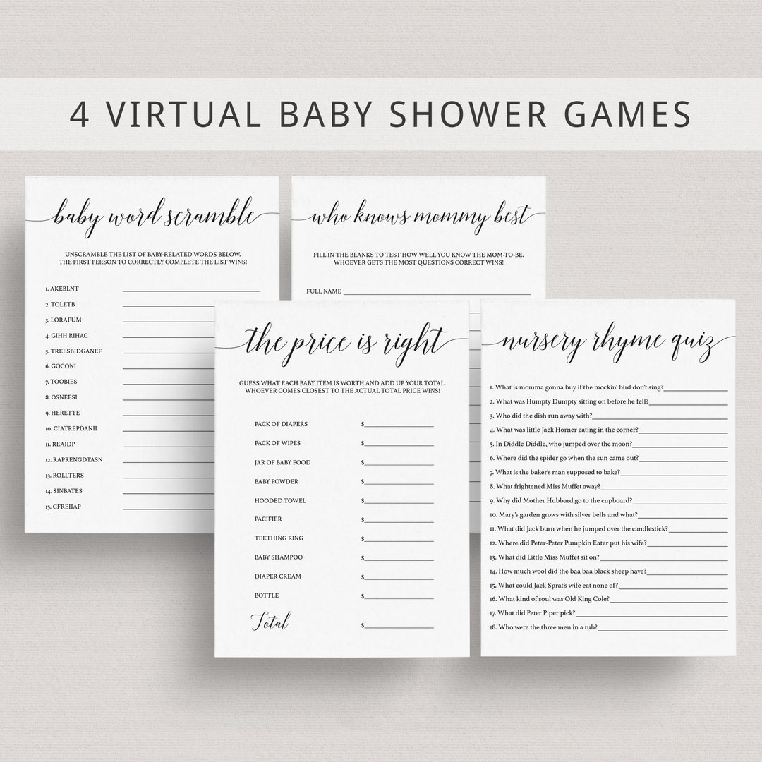 Virtual Baby Shower Games for Zoom Babyshower Games Virtual Baby Party