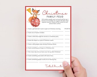 Christmas Games Printable Christmas Family Feud Game Virtual Christmas Family Games Family Feud Quiz Holiday Family Fued Game for Zoom HH2
