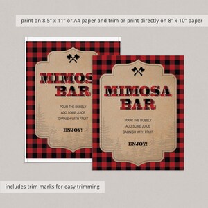 Forest Babyshower Signs Package Printable Baby Shower Welcome Sign Lumberjack Themed Favors Sign Cards and Gifts Table Decorations Plaid LL2 image 6