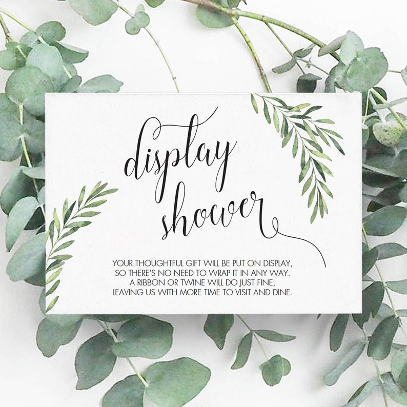 display-shower-insert-bridal-shower-invitation-insert-greenery-etsy