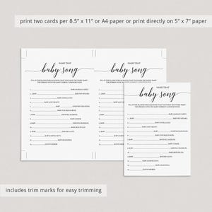 Gra „Nazwij tę piosenkę dla dziecka” Gry dla dzieci na baby shower do pobrania natychmiast Gra „Zgadnij melodię dziecka” Gry rustykalne na baby shower do wydrukowania z papieru Kraft zdjęcie 5