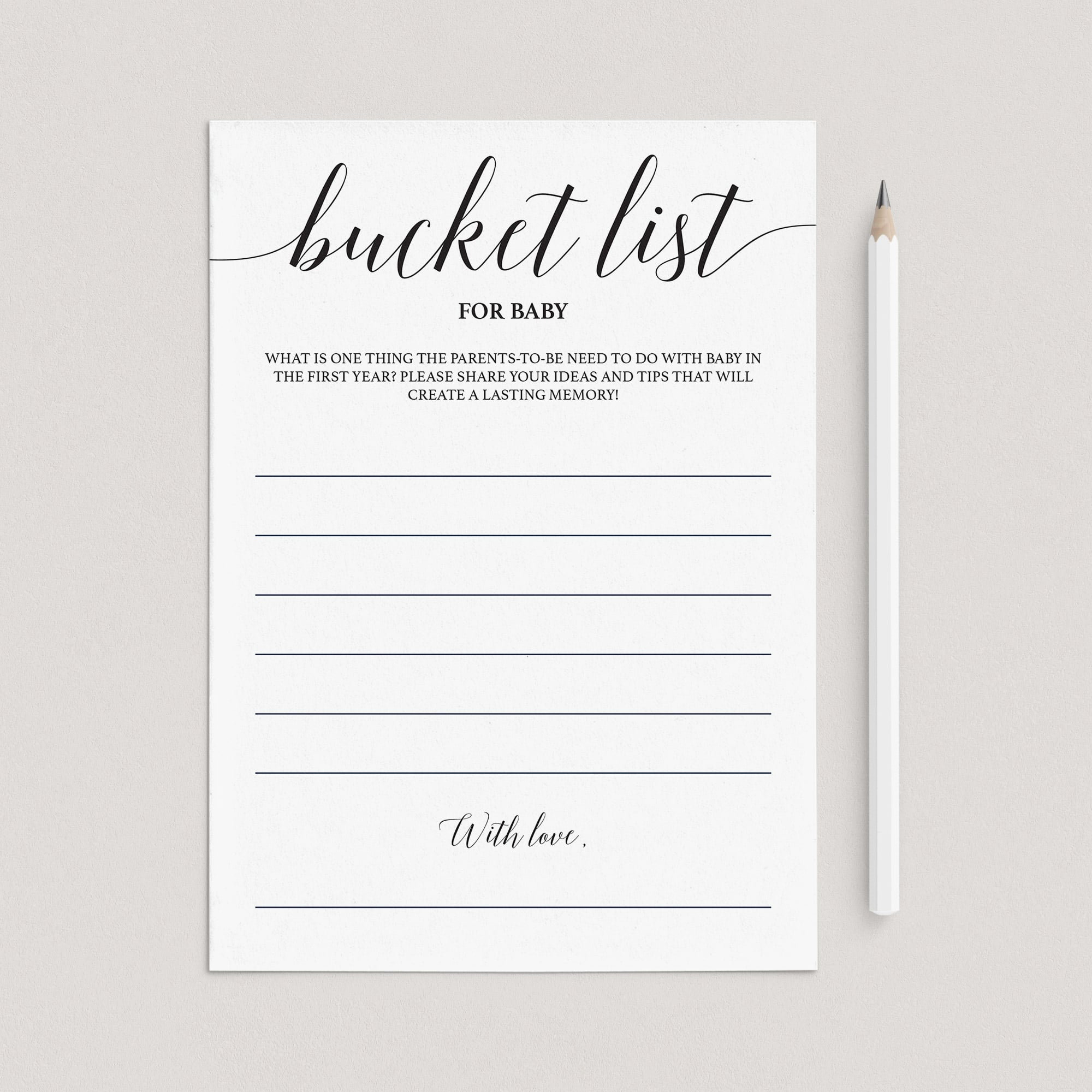 Baby Bucket List Printable First Year Bucket List Game Modern Etsy
