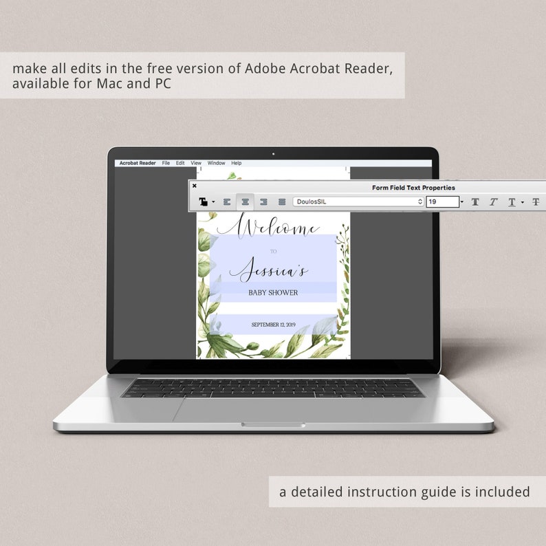 Garden Baby Shower Signs Greenery Baby Shower Decorations Etsy