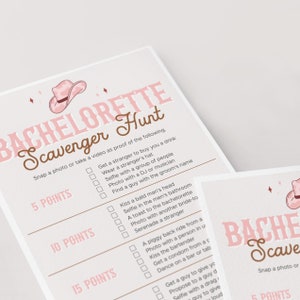 Cowgirl Bachelorette Scavenger Hunt Game Printable Western Themed Hens ...